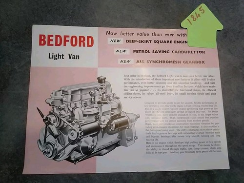 Bedford light van - engine, sales