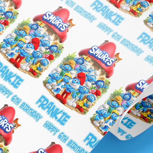 Personalised smurfs wrapping - personalised,