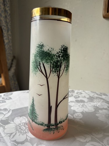 Retro 1950s hand painted glass - 1950s,