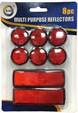 8 Multi Purpose Red Light Reflectors Rear Trailer Reflector Disks Caravan Bike