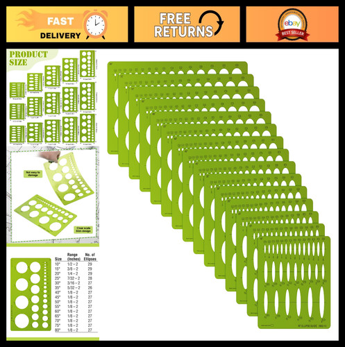 Piece ellipse template - 15-piece,