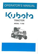 KUBOTA RIDE ON MOWER T1760 TRACTOR OPERATORS MANUAL