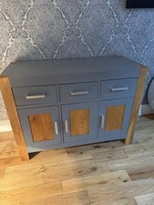 Oak sideboard cabinet Natural Solid Oak & Grey Paint