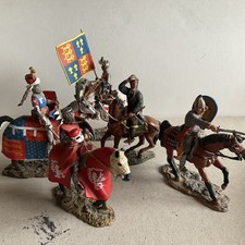 FIVE superb Del Prado - Cavalry Through The Ages 1:30 painted metal medieval 