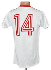 ADIDAS VINTAGE 1980`S WHITE FOOTBALL SHIRT #14 SIZE L ADULT