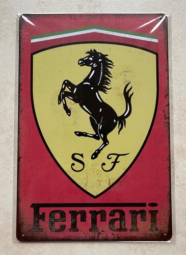 Ferrari sports car metal sign - ferrari,