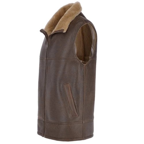 Men brown premium - brown, sheepskin