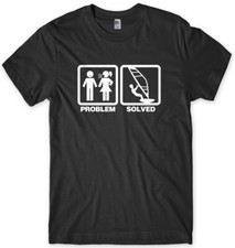 Problem Solved Windsurfing Windsurfer Mens Funny Unisex T-Shirt