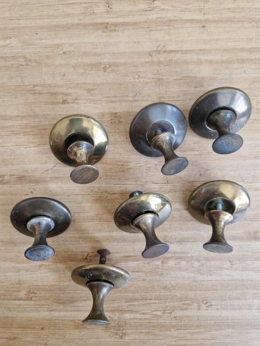 Vintage brass cabinet knob - 7,