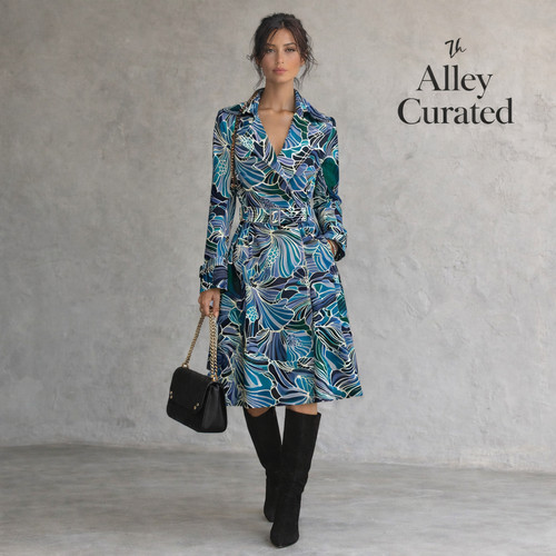 Max mara blue floral - blue, wool