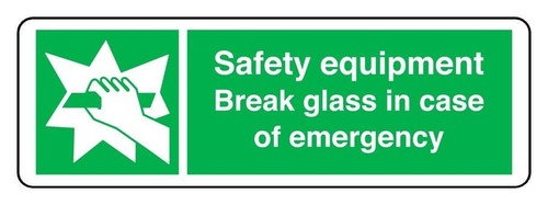 Safety equipment break glass - safety,