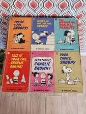 x6 Vintage Charlie Brown & Snoopy 1970-80 Books By Charles M.Sc paperback
