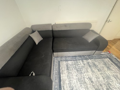 Black grey fabric corner - black/grey,
