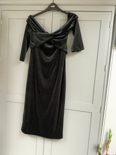 Zara Black Velvet Dress Size M Short Sleeve