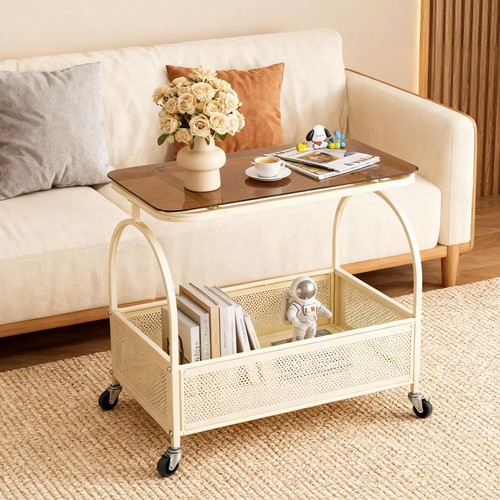 Movable side table with wheels - movable,