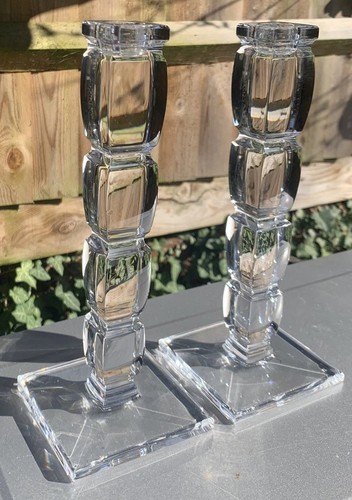 Pair crystal candlesticks - pair,
