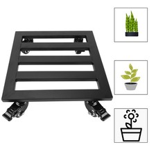Plant Metal Plant Stand with Wheels Plant Stand Rolling Plant Stand(Black)