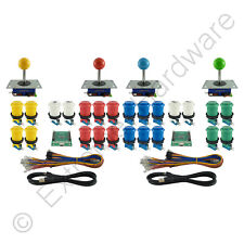 4 Player Arcade Control Kit 4 Ball Top Joysticks 24 Buttons Xin-Mo Mixed Colours