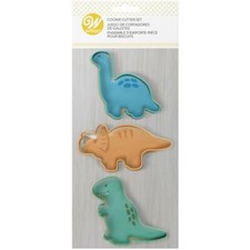 Wilton Painted Metal Cookie Cutters Dinosaurs T-Rex Brontosaurus Triceratops