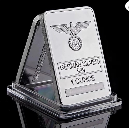 German silver plated bar 1oz - german,