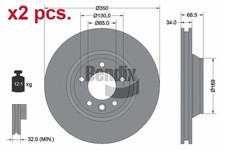 X2 PCS FRONT BRAKE DISC ROTOS X2 PCS SET BDS1546RHC BENDIX BRAKING I