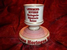 Pyrogene Advertising Clock Bar Matches Match Striker Holder French Style Porcela