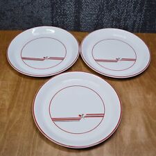 BHS Red Tulip Dinner Plates 10 Inch 25.5cm Retro 1980s Tableware Set of 3