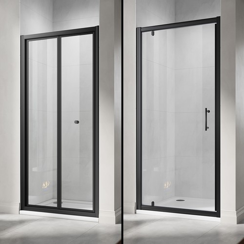 Black framed shower enclosure - black,