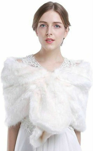 New white faux fur - faux, shawl