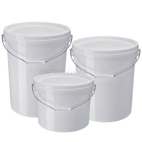 White plastic bucket container - white,