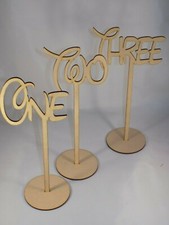 Freestanding Disney Wooden heart table place numbers - Wedding - 30cm tall MDF 