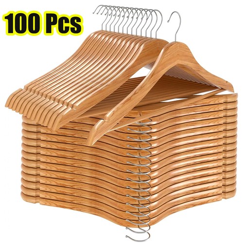 Wooden hangers pack 100 - hangers, of