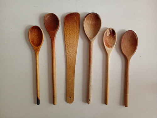 Vintage wooden baking spoons - baking,