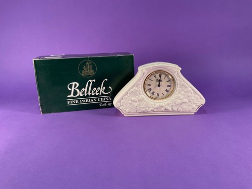Belleek oak mantel clock - mantel,