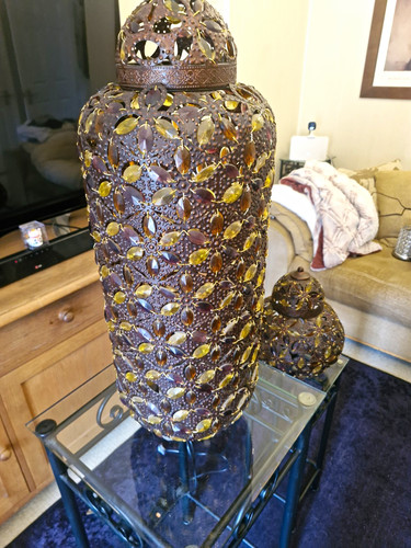 Moroccan style metal glass - metal, &