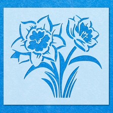 Large Garden Flowers Summer Stencil: Mylar Airbrush Wall Art Painting Crafts