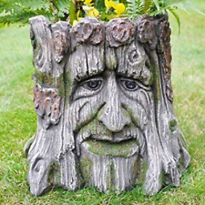 Green Man Planter Plant Pot Novelty Garden Tree Stump Plant Flower Holder Decor