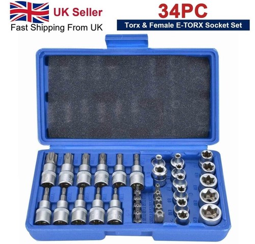 34pcs torx star socket - torx,