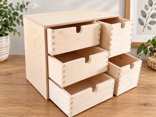 Wooden drawer storage unit - 5,