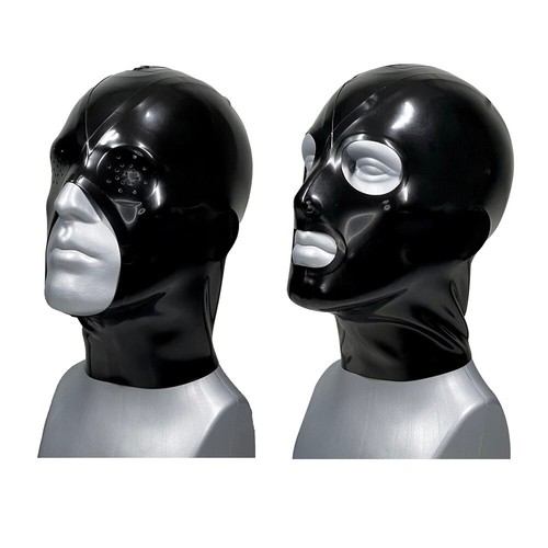 Mens latex hood with - latex, back