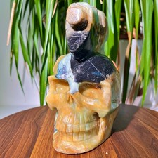 6.52LB Pure handmade carving, high-quality polished blue pine carving samples