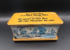 OLD WOODEN MONEY BOX Vintage