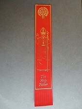 Leather BOOKMARK 1982 THE HOLY FATHER  Pope John Paul II British Visit RED