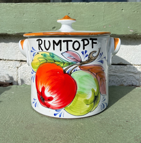Vintage pottery lidded hand - lidded,