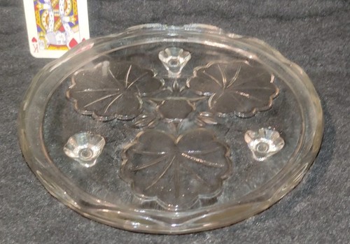 Vintage clear glass footed - vintage,