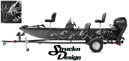 Boat wrap gray angry - wrap, skeleton