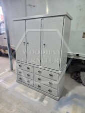 HANDMADE CAMBRIDGE TRIPLE 6 DRAWER SHELVED IN GREY (NOT FLATPACKED)