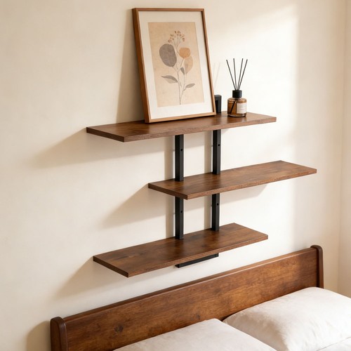Rustic floating wall shelves - rustic,