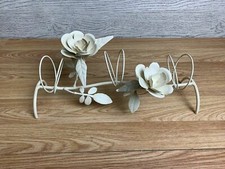 Metal Table Centrepiece Cream Coloued Roses 
