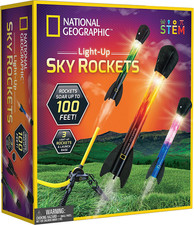 NATIONAL GEOGRAPHIC Air Rocket Toy – LED Rocket Launcher for Kids, Jump 